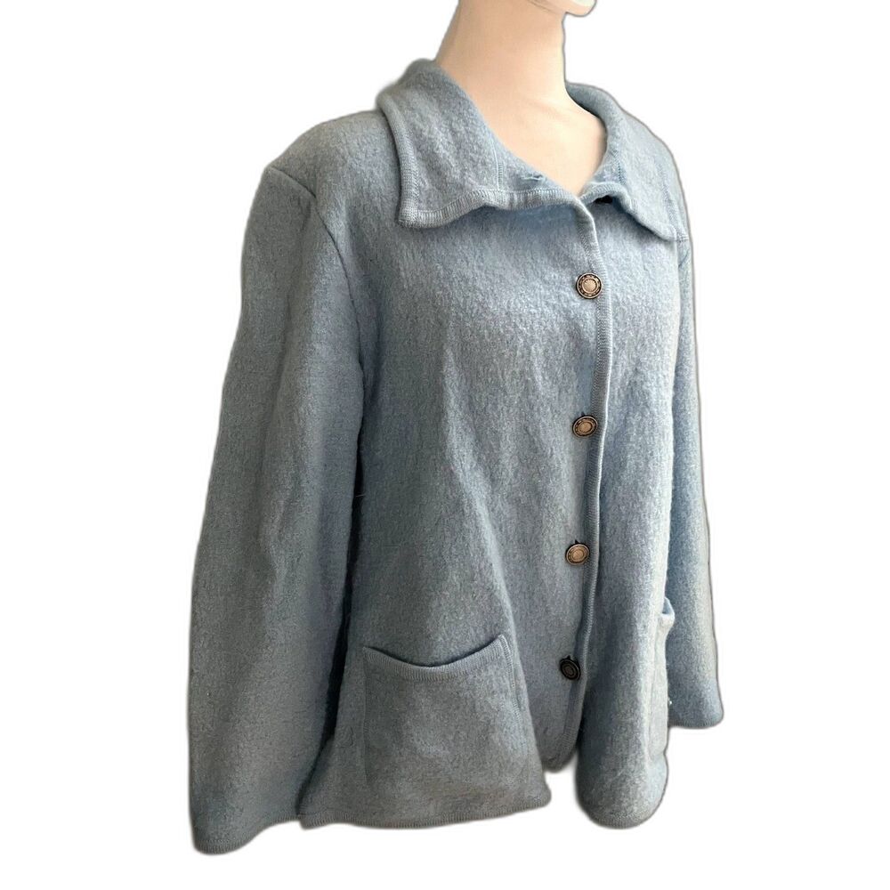 Appleseed's Collared Button Up Jacket 100% Wool W… - image 1
